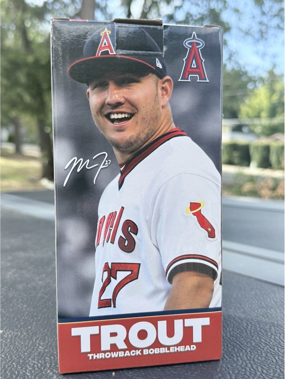 Los Angeles Angels Mike Trout Throwback Bobblehead New 2024